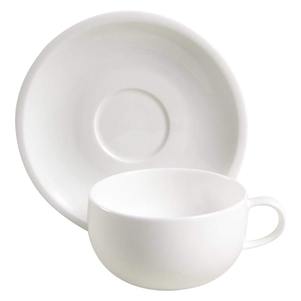 Plato White Flat Cup & Saucer Set by Wedgwood-1