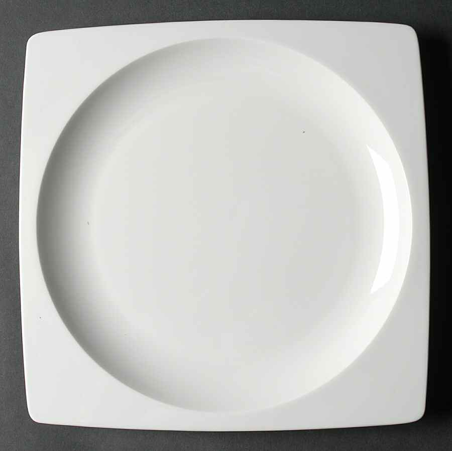 Plato White Square Dinner Plate by Wedgwood-1