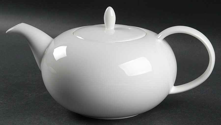 Plato White Teapot & Lid by Wedgwood-1