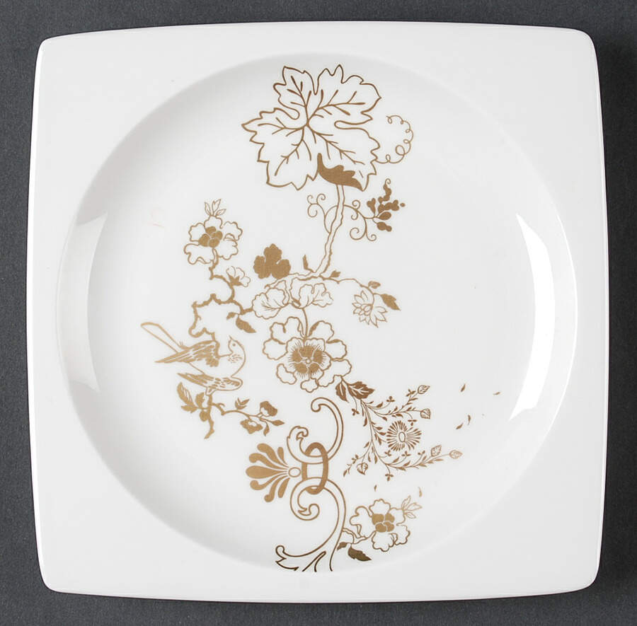 Plato Gold Square Accent Salad Plate by Wedgwood-1