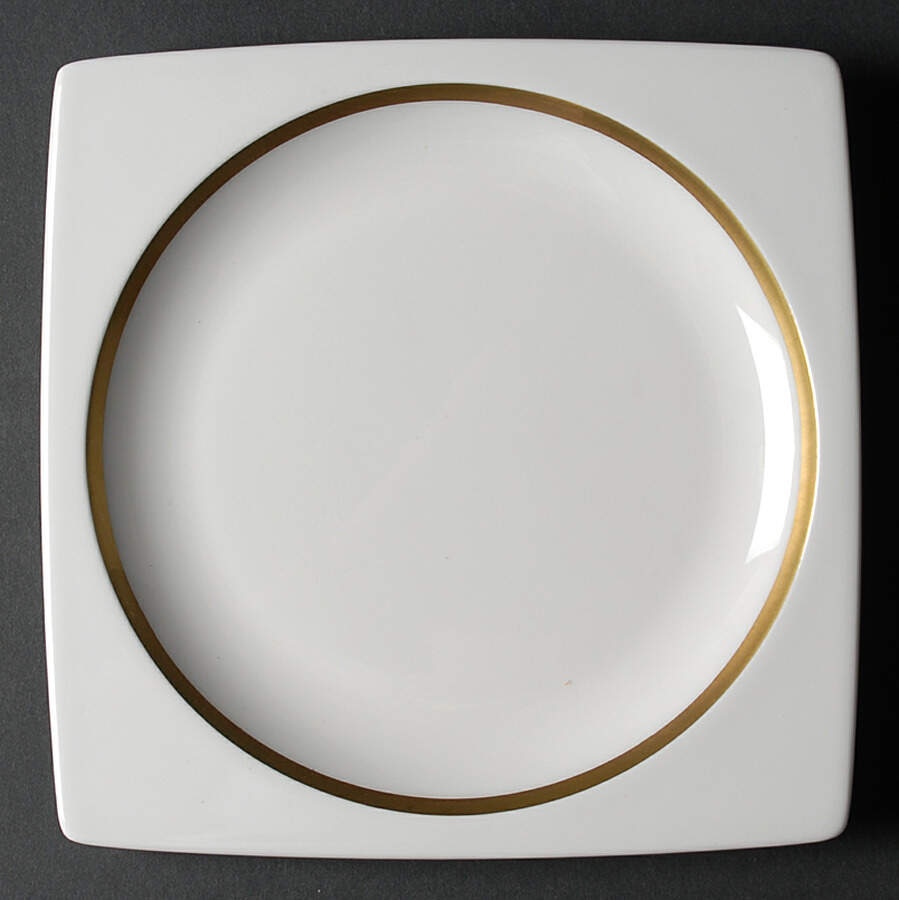 Plato Gold Square Salad Plate by Wedgwood-1