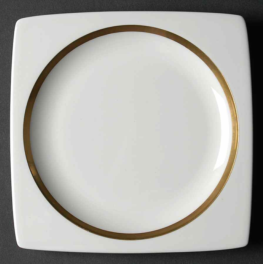 Plato Gold Square Bread & Butter Plate by Wedgwood-1
