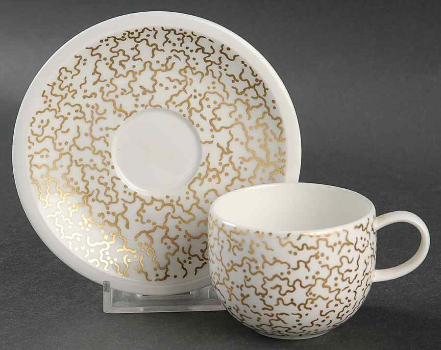Plato Gold Espresso Cup and Saucer Set by Wedgwood-1