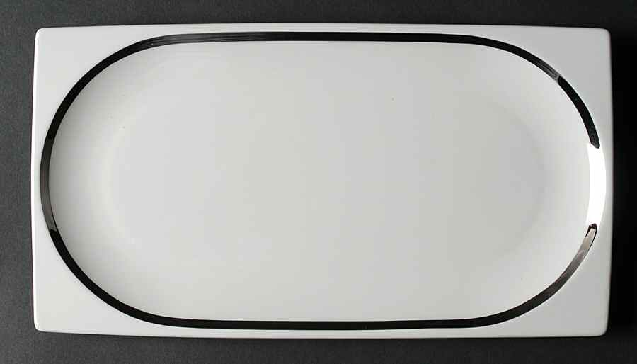 Plato Platinum 11" Rectangular Serving Platter by Wedgwood-1