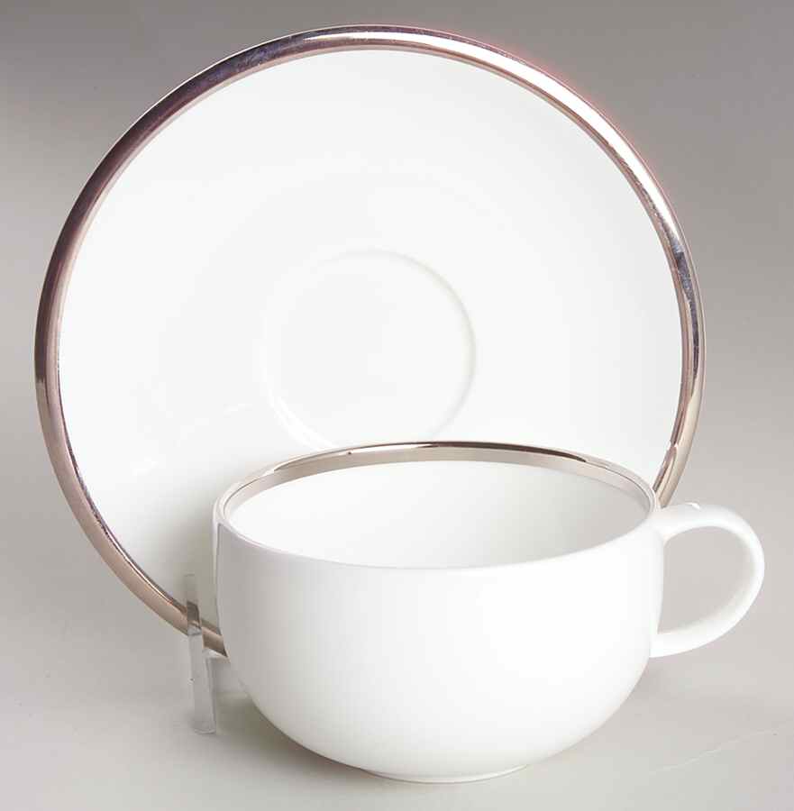 Plato Platinum Flat Cup & Saucer Set by Wedgwood-1