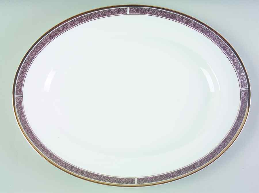 Shagreen Cocoa 13" Oval Serving Platter by Wedgwood-1