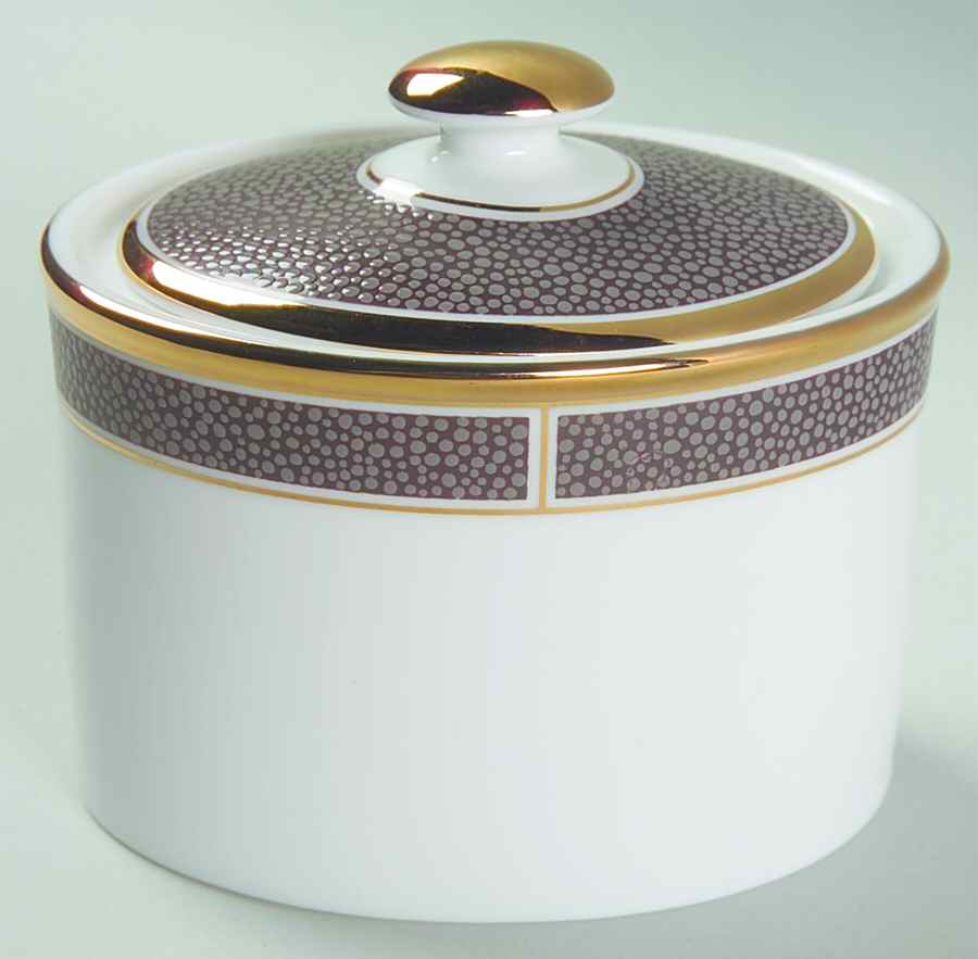Shagreen Cocoa Sugar Bowl & Lid by Wedgwood-1