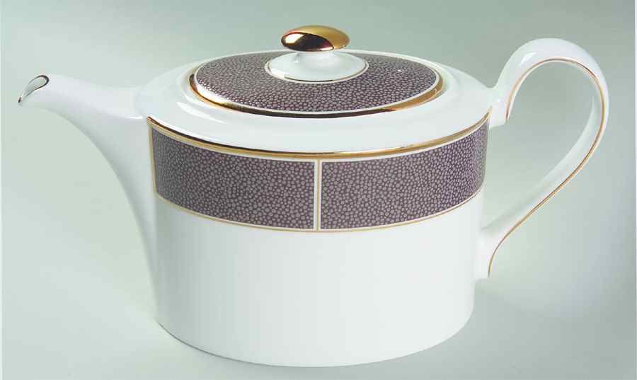 Shagreen Cocoa Teapot & Lid by Wedgwood-1