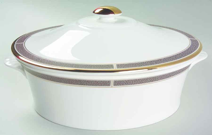 Shagreen Cocoa Oval Covered Vegetable by Wedgwood-1