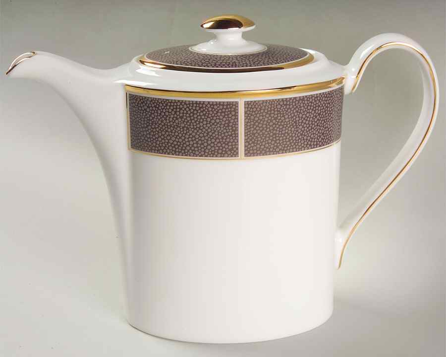 Shagreen Cocoa Coffee Pot & Lid by Wedgwood-1
