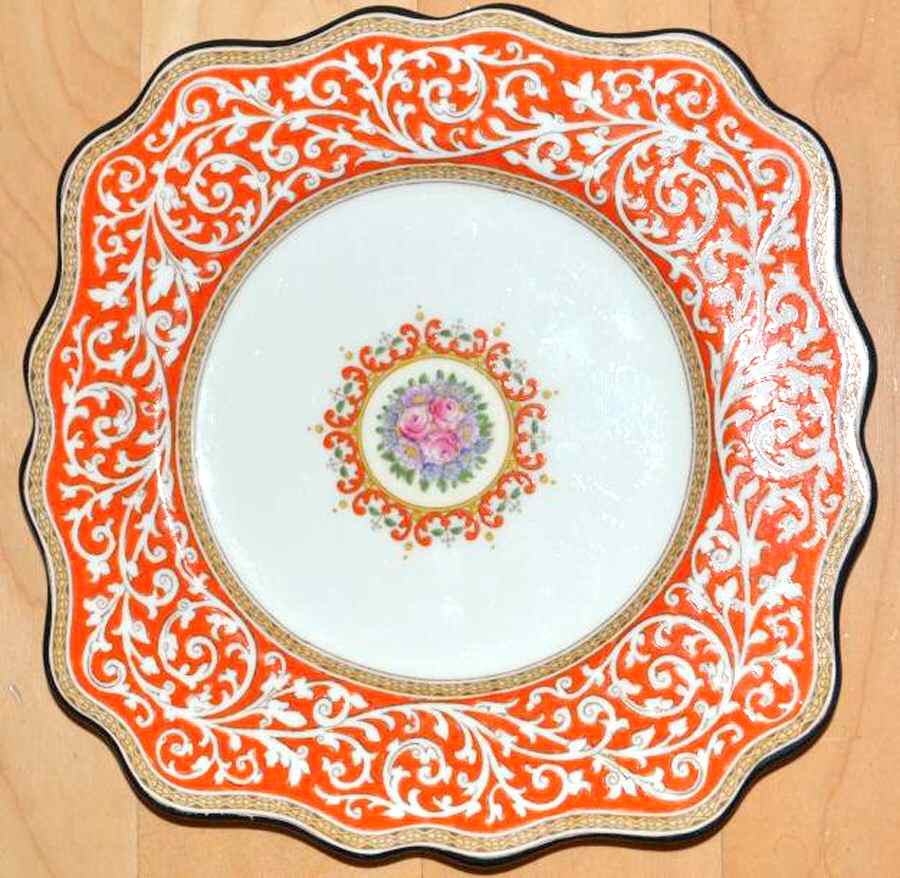 Praze Red (Floral Center) Square Salad Plate by Wedgwood-1