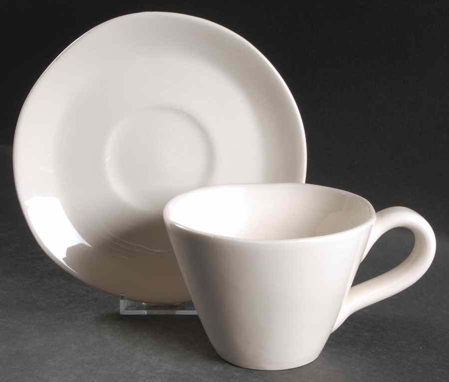 Portobello Road Cream Flat Cup & Saucer Set by Wedgwood-1