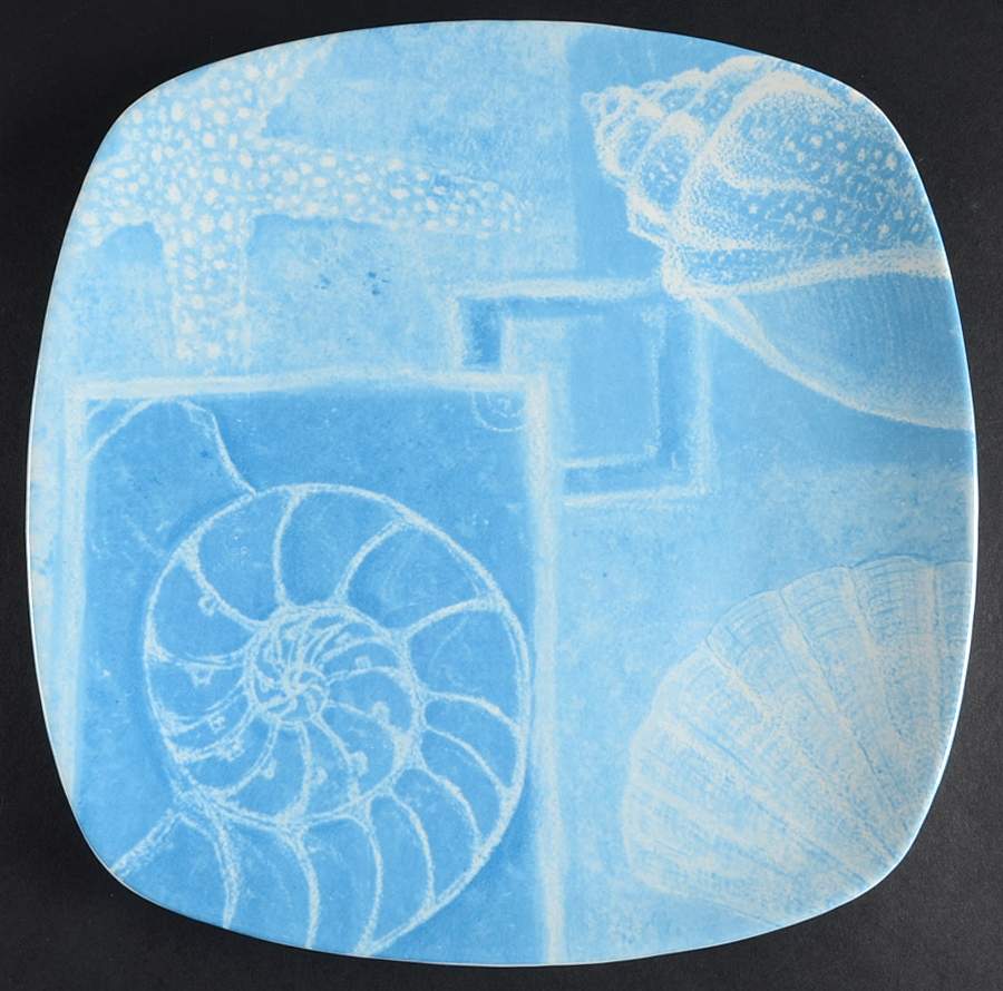 Blue Seashells Dinner Plate by William Roberts-1