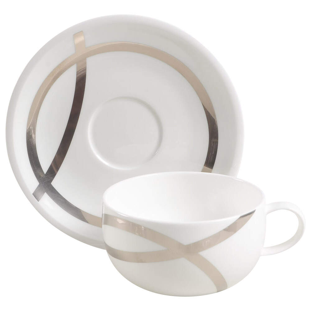 Ripple Flat Cup & Saucer Set by Wedgwood-1