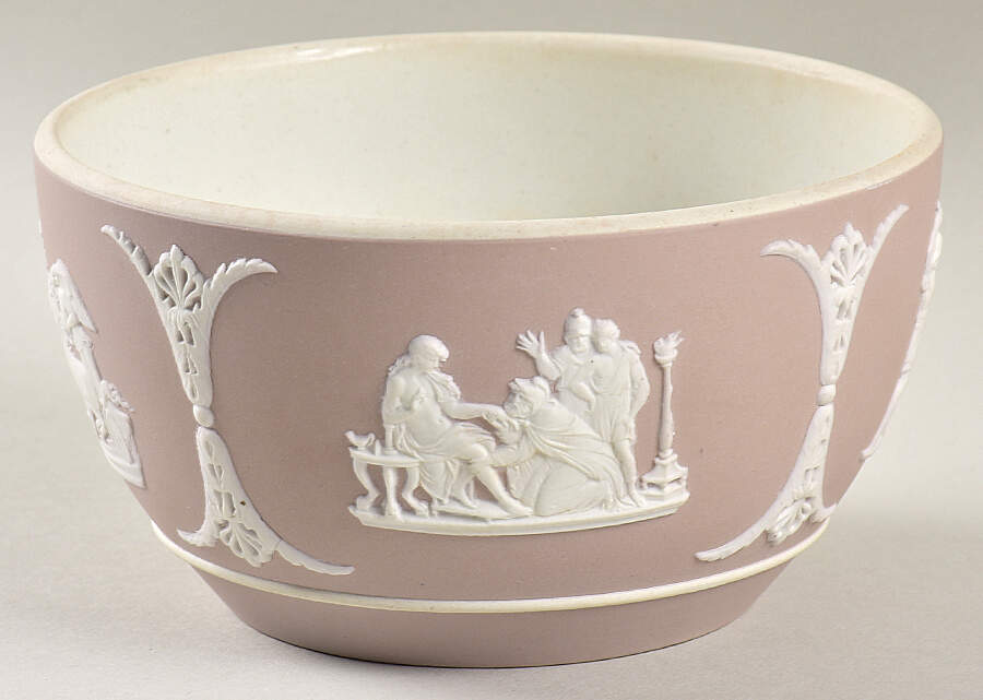 Cream Color on Light Taupe Jasperware Bute Bowl by Wedgwood-1