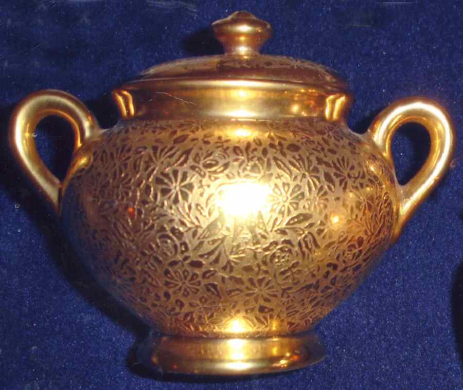 Doves, Roses and Daisies Sugar Bowl & Lid by Wheeling Decorating-1