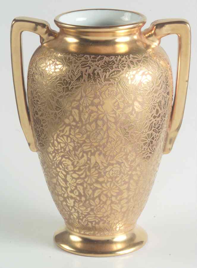 Doves, Roses and Daisies 5" Handled Vase by Wheeling Decorating-1