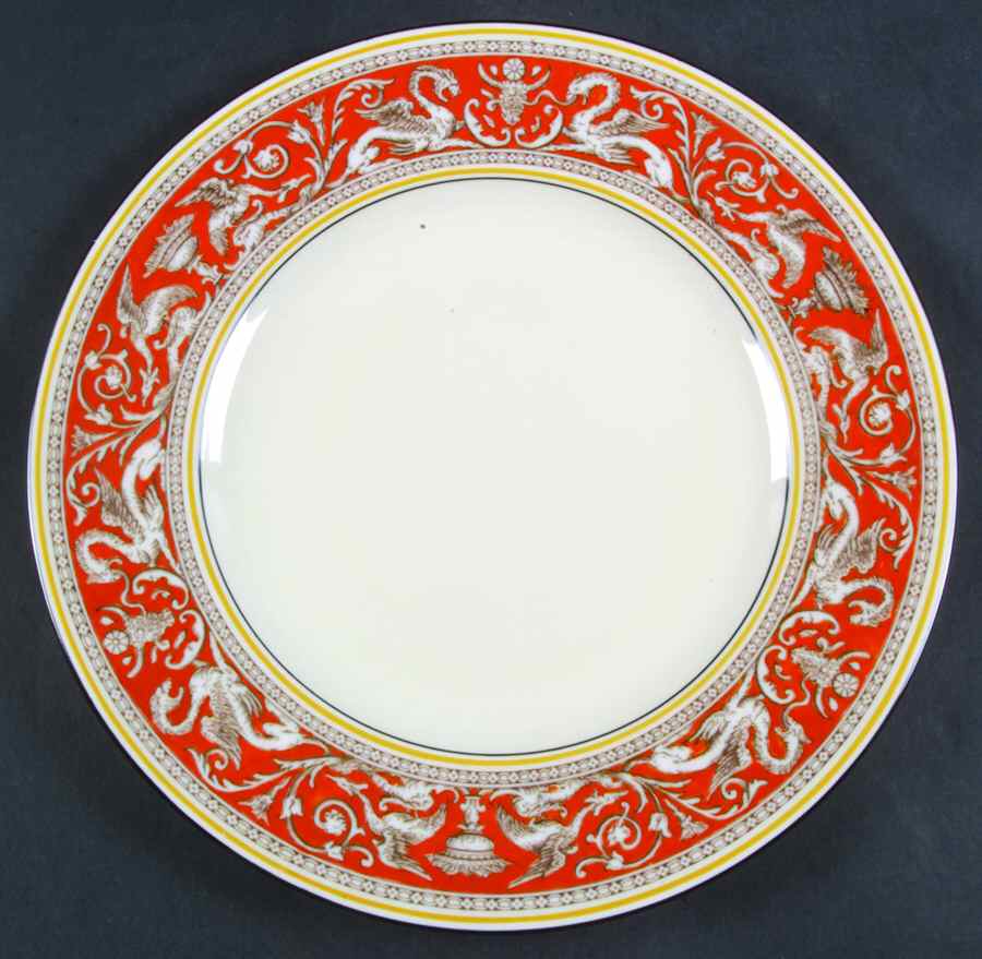 Florentine Orange (No Center Design, Ivory) Dinner Plate by Wedgwood-1
