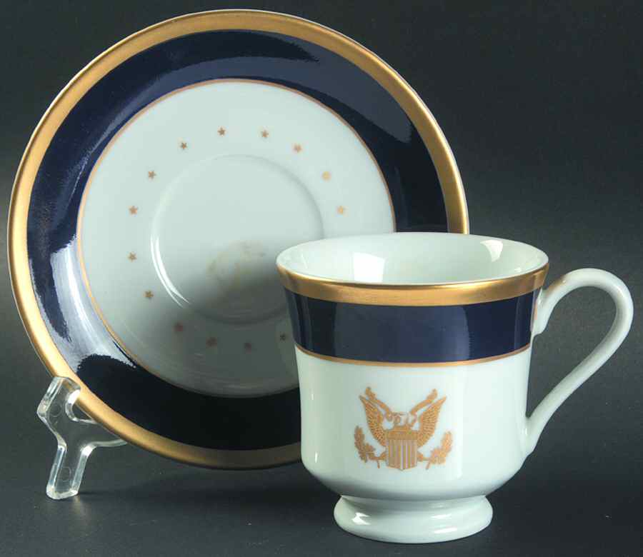 William Jefferson Clinton Footed Cup & Saucer Set by Woodmere-1