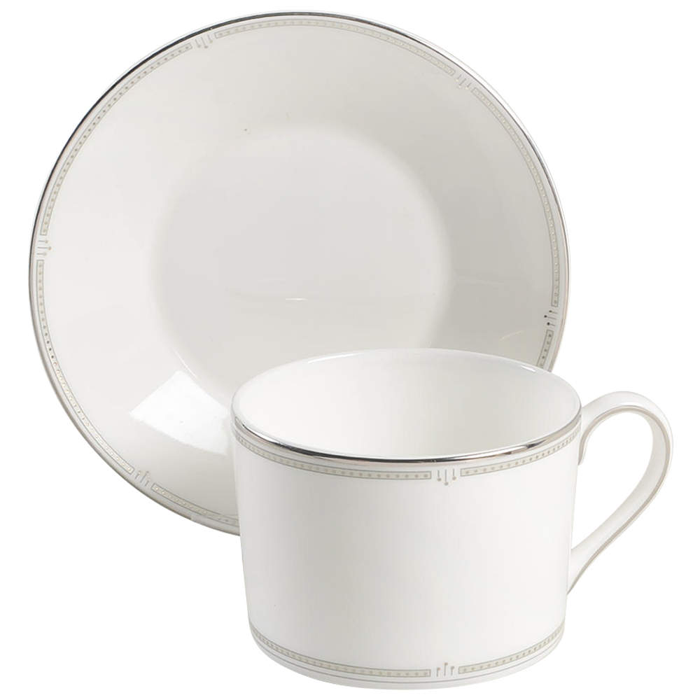 Sloane Square Imperial Flat Cup & Saucer Set by Wedgwood-1