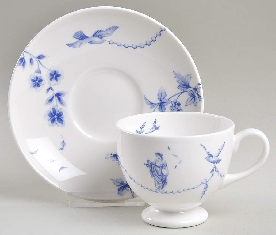 Harmony Leigh Shape Footed Cup & Saucer Set by Wedgwood-1