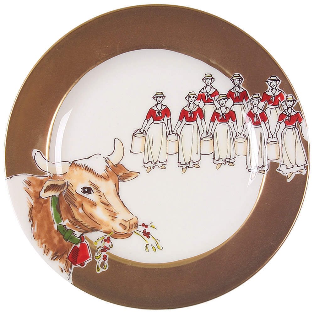 Golden Days of Christmas Salad/Dessert Plate by Westbury Court-1