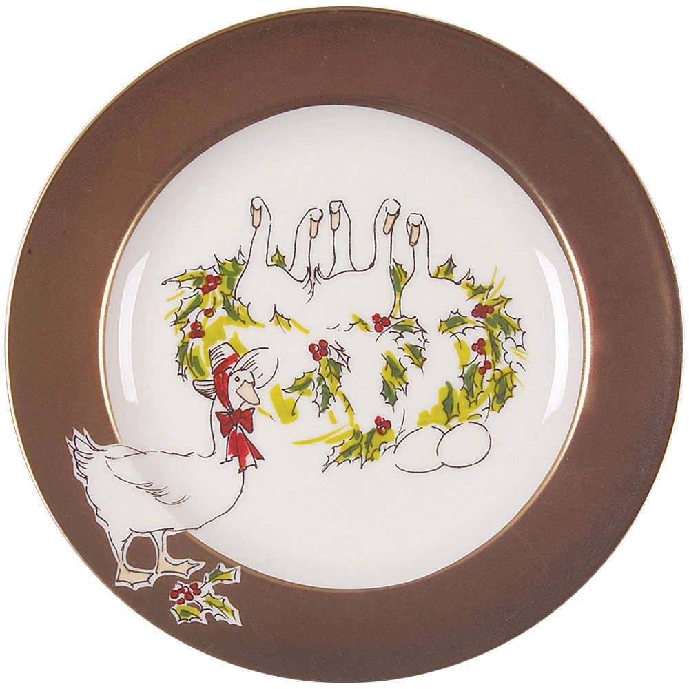 Golden Days of Christmas Salad/Dessert Plate by Westbury Court-1