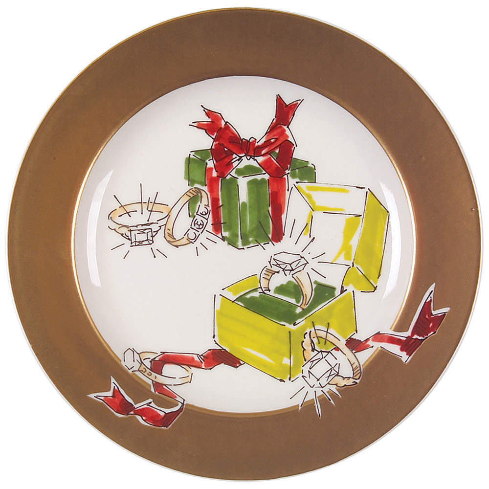 Golden Days of Christmas Salad/Dessert Plate by Westbury Court-1