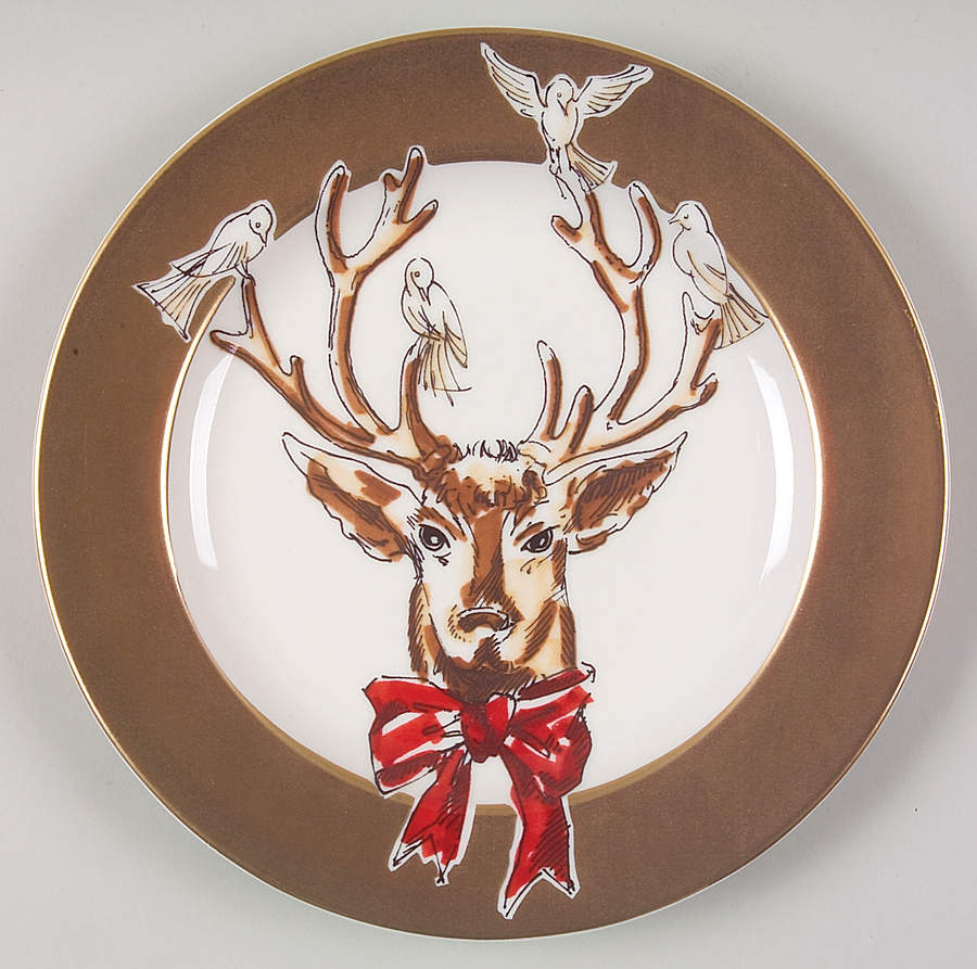 Golden Days of Christmas Salad/Dessert Plate by Westbury Court-1