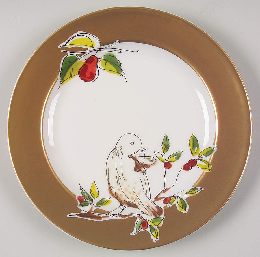 Golden Days of Christmas Salad/Dessert Plate by Westbury Court-1