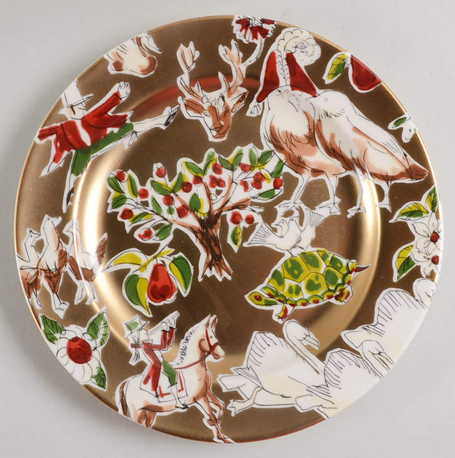 Golden Days of Christmas Salad/Dessert Plate by Westbury Court-1