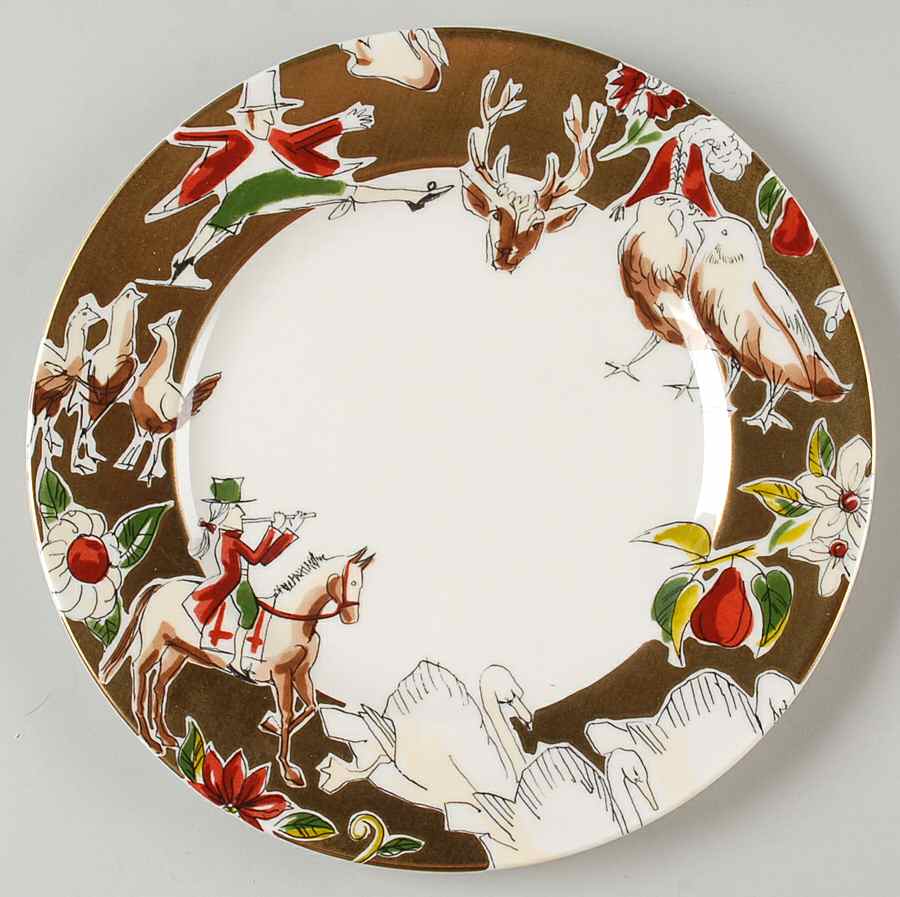 Golden Days of Christmas Dinner Plate by Westbury Court-1