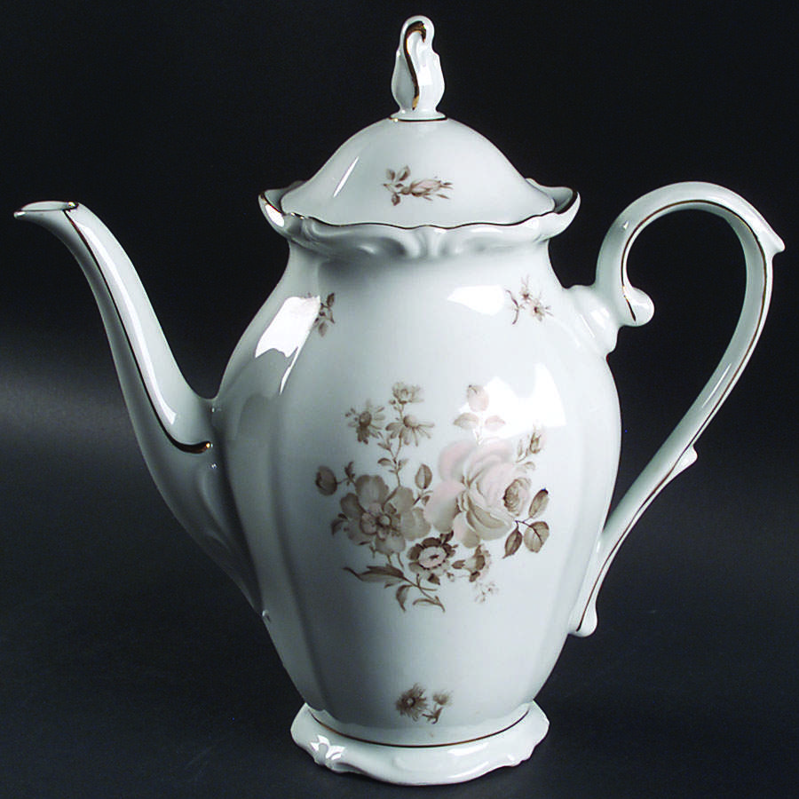 Dawn Rose (Gold Trim) Coffee Pot & Lid by Winterling - Bavaria-1