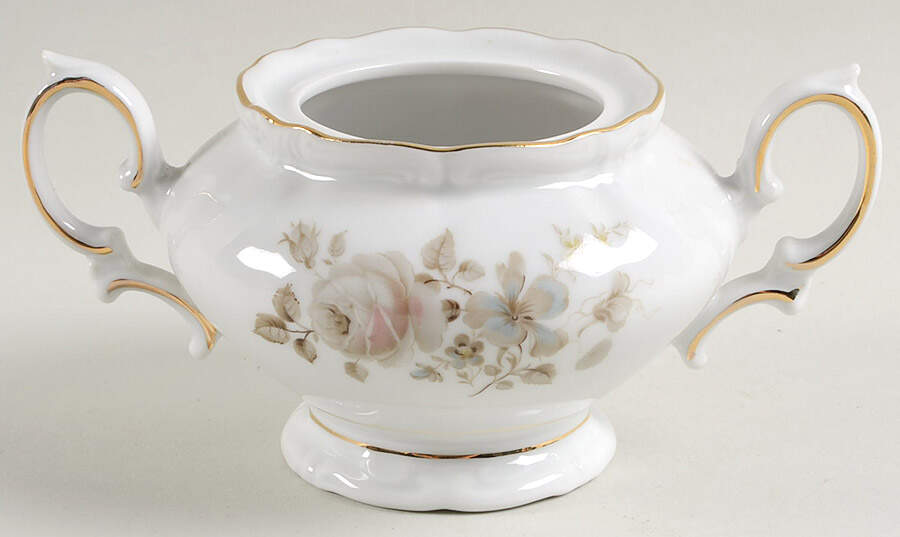Dawn Rose (Gold Trim) Sugar Bowl No Lid by Winterling - Bavaria-1