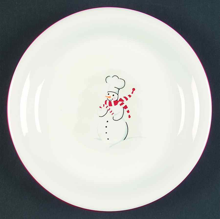Snowman Chef Dessert/Pie Plate by Williams-Sonoma-1