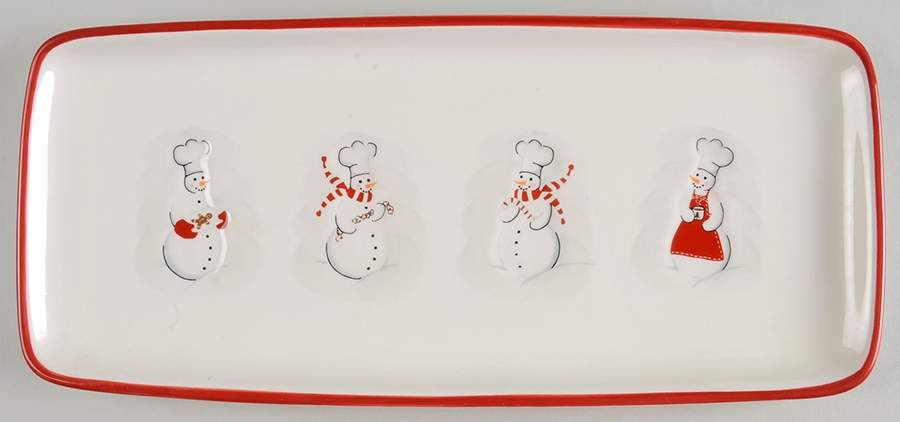 Snowman Chef 13" Rectangular Serving Platter by Williams-Sonoma-1