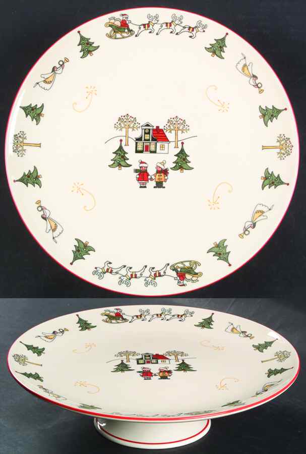 Windsor Christmas 11" Diameter Pedestal Cake Stand by Wedgwood-1