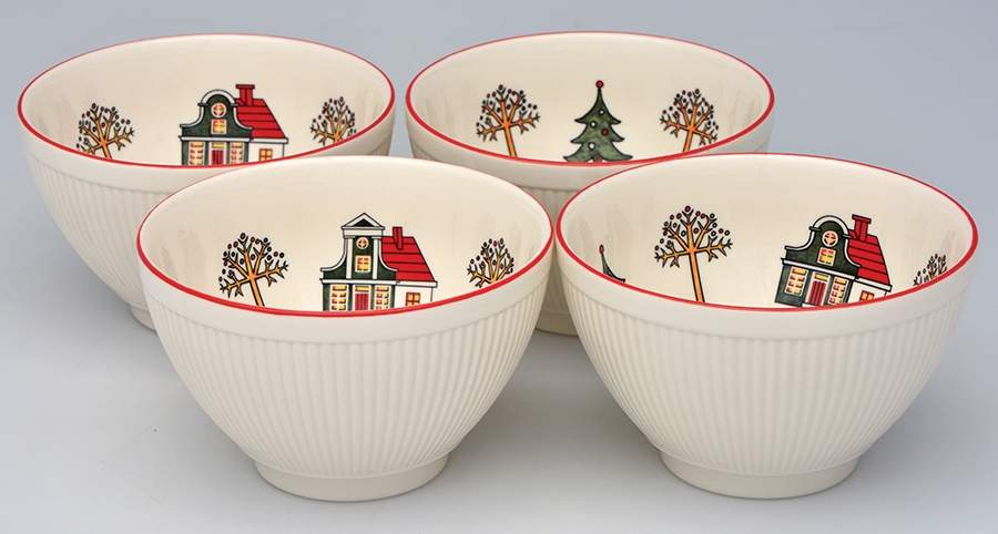Windsor Christmas Footed 5" Bowl - Set of 4 by Wedgwood-1
