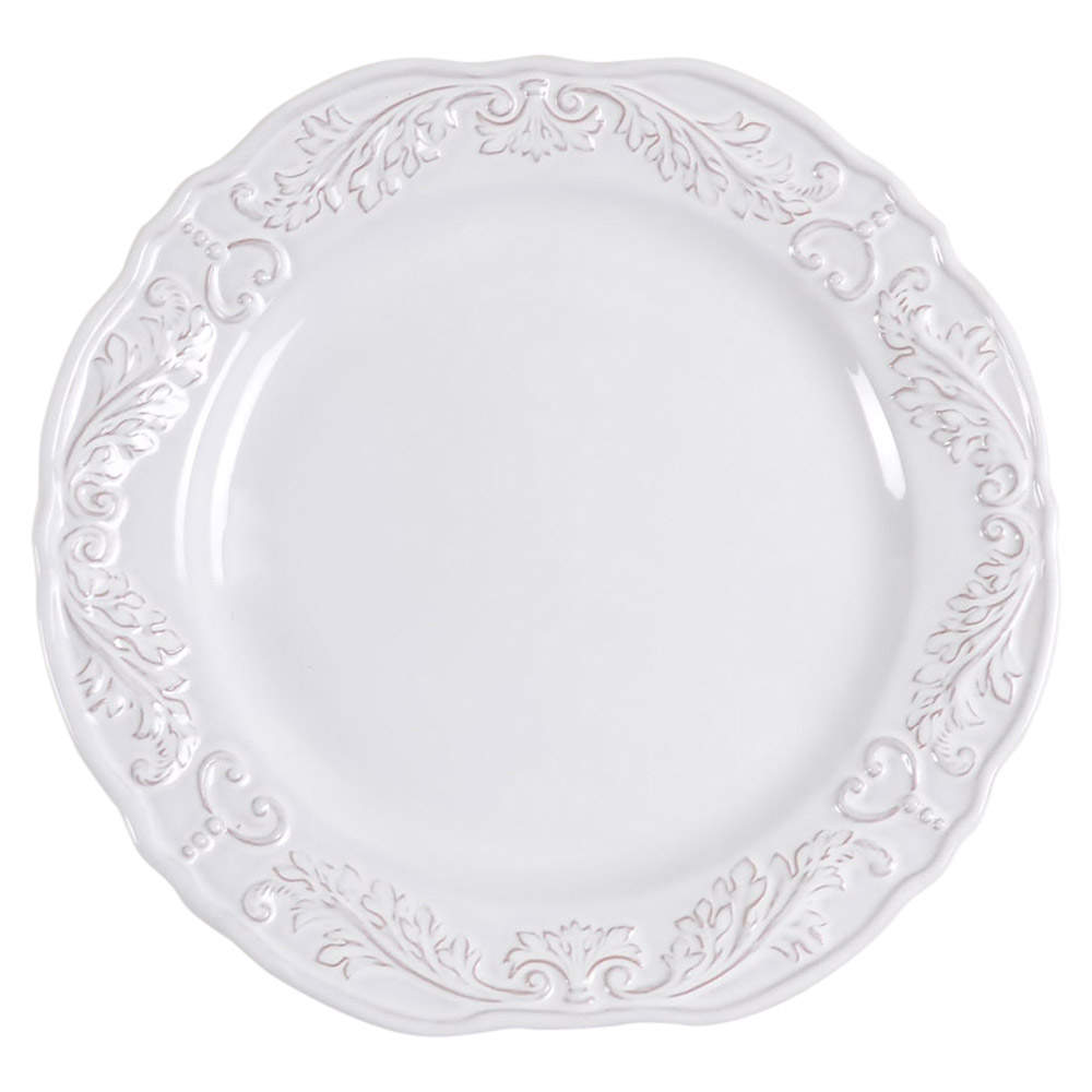 White Provencal Dinner Plate by World Market-1