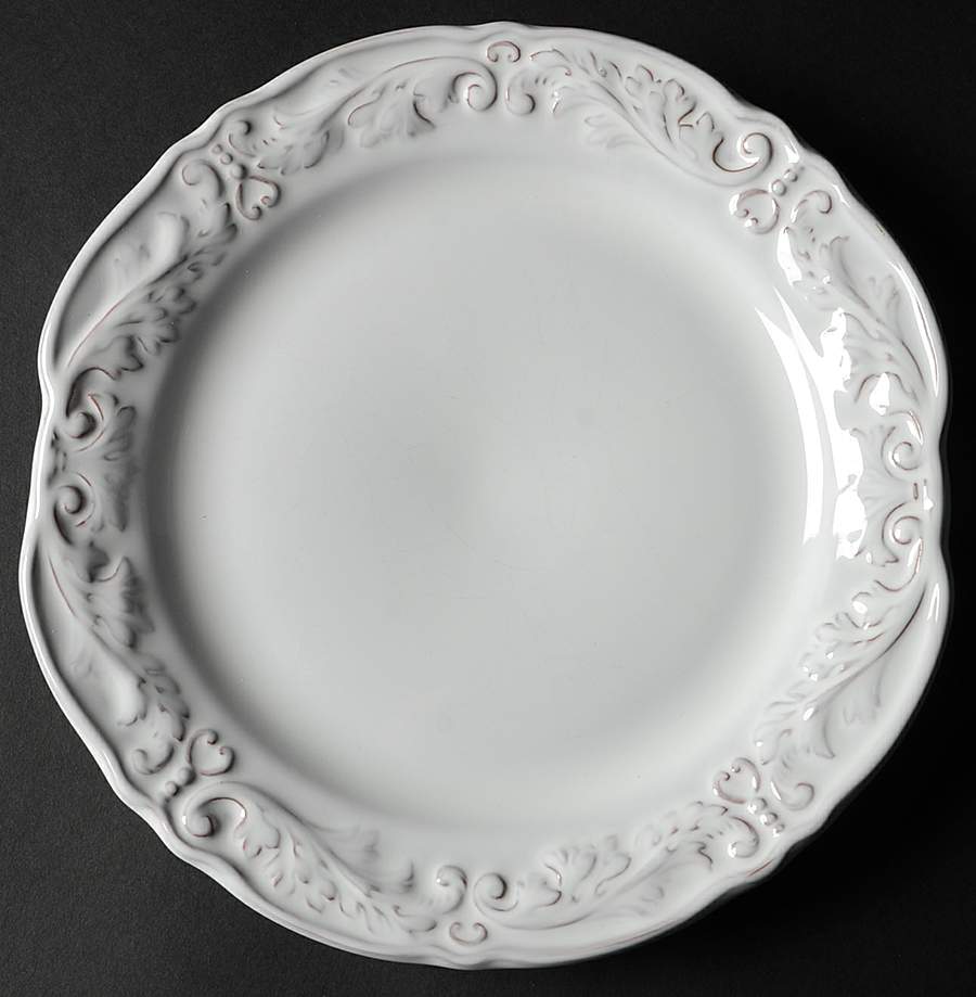 White Provencal Salad/Dessert Plate by World Market-1