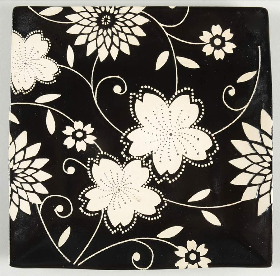 Batik Floral Square Salad/Dessert Plate by World Market-1