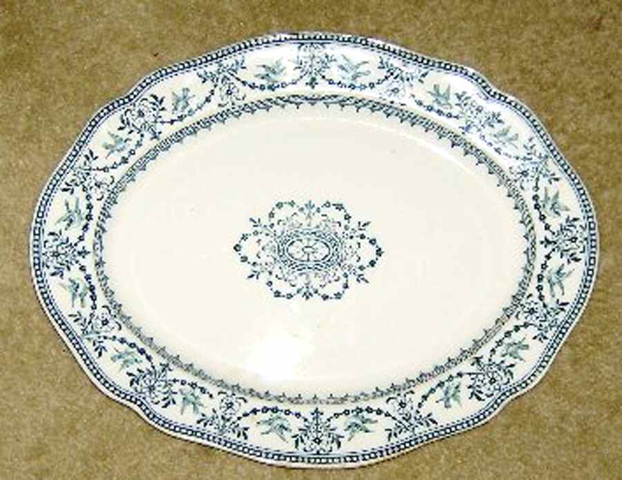 Raphael Blue 14" Oval Serving Platter by Wedgwood-1