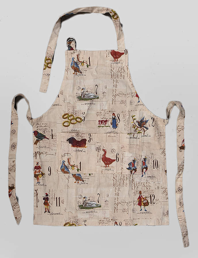 12 Days of Christmas (Black Numbers, Rim Shape) Child's Apron by Williams-Sonoma-1