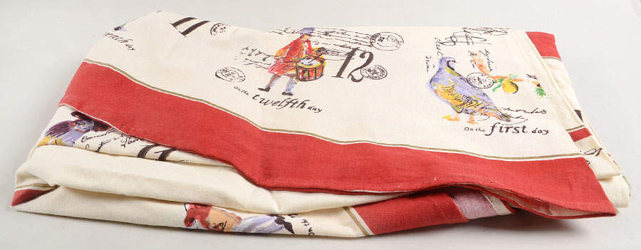 12 Days of Christmas (Black Numbers, Rim Shape) 70" Round Tablecloth by Williams-Sonoma-1