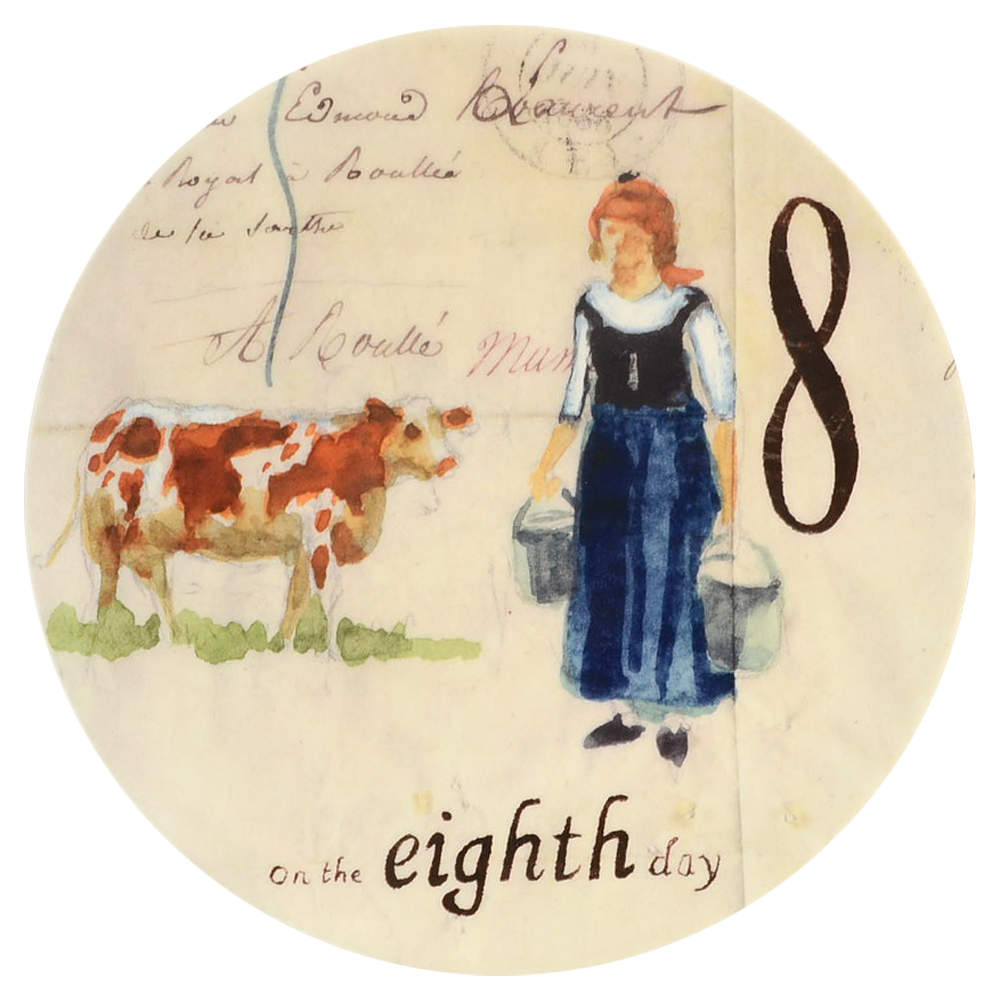 12 Days of Christmas (Black Numbers, Rim Shape) Salad/Dessert Plate by Williams-Sonoma-1