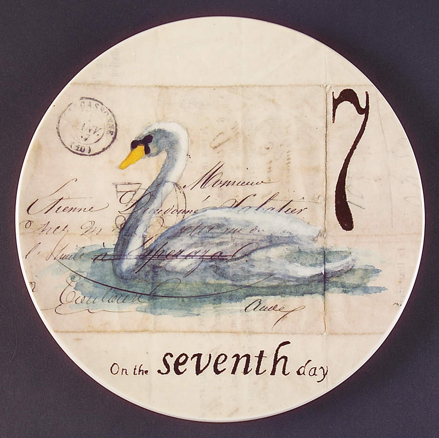 12 Days of Christmas (Black Numbers, Rim Shape) Salad/Dessert Plate by Williams-Sonoma-1