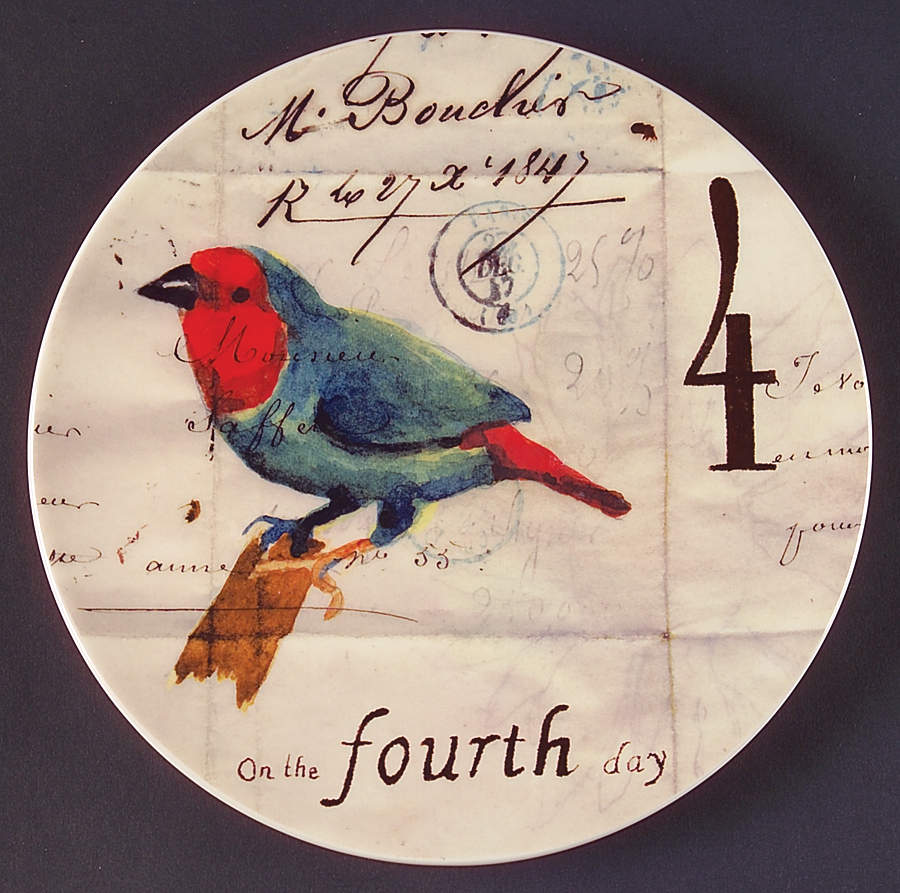 12 Days of Christmas (Black Numbers, Rim Shape) Salad/Dessert Plate by Williams-Sonoma-1