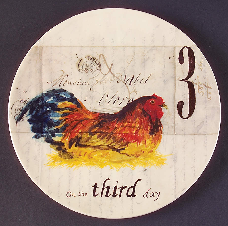 12 Days of Christmas (Black Numbers, Rim Shape) Salad/Dessert Plate by Williams-Sonoma-1