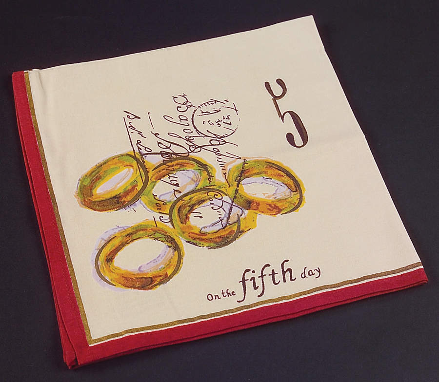 12 Days of Christmas (Black Numbers, Rim Shape) Cloth Napkin by Williams-Sonoma-1