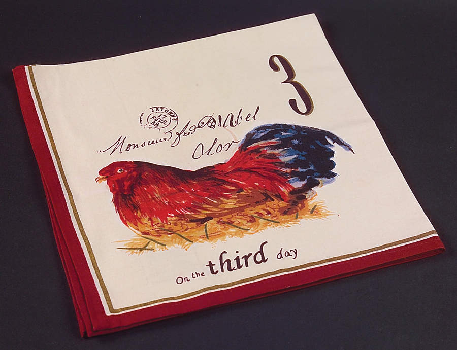 12 Days of Christmas (Black Numbers, Rim Shape) Cloth Napkin by Williams-Sonoma-1